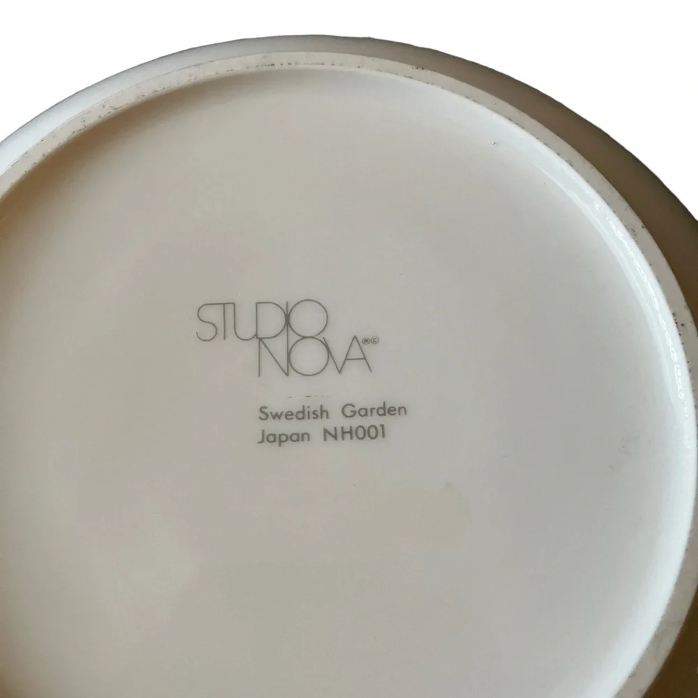 Studio Nova Swedish Porcelain Floral Garden Salad Bowl Serving Plate Dish